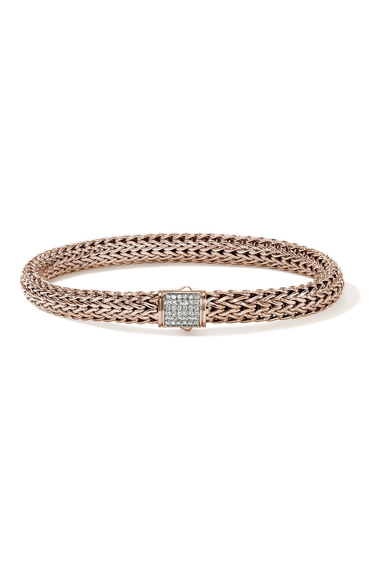 Icon Bracelet, 14K Rose Gold, Diamonds, Main, color, GOLD