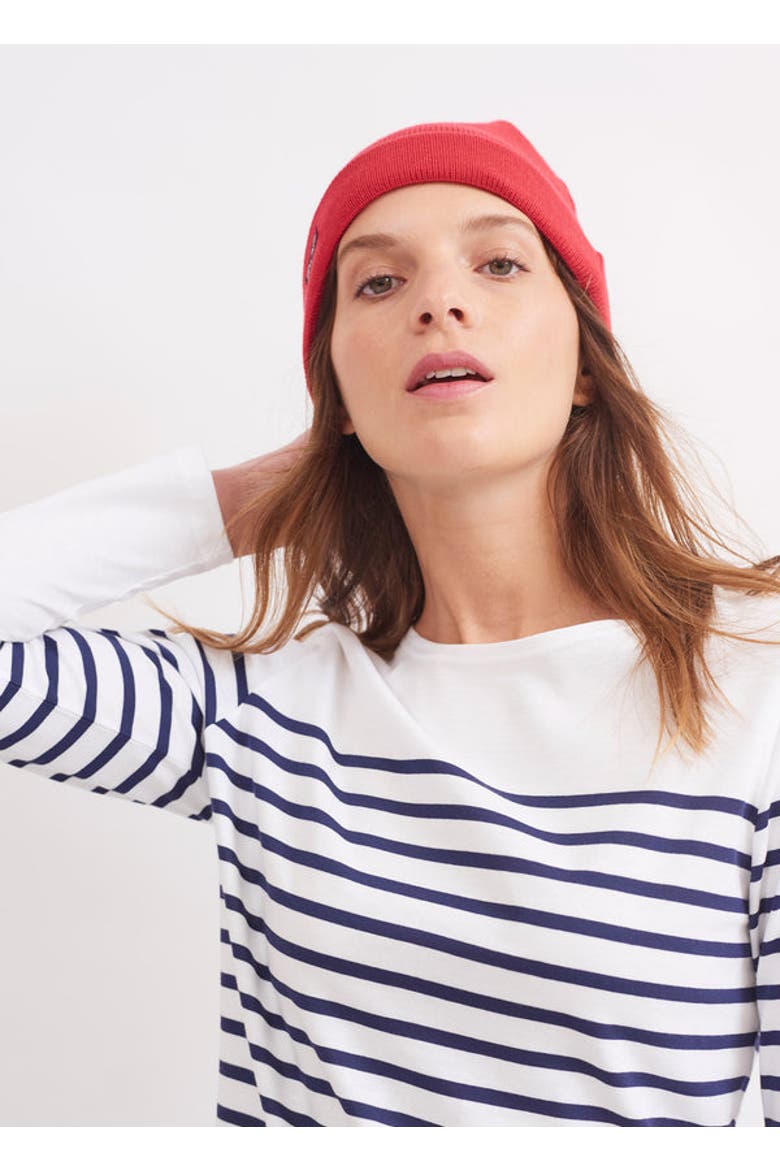 CARTIER - Nautical Solid Wool Blend Beanie, Alternate, color, RED