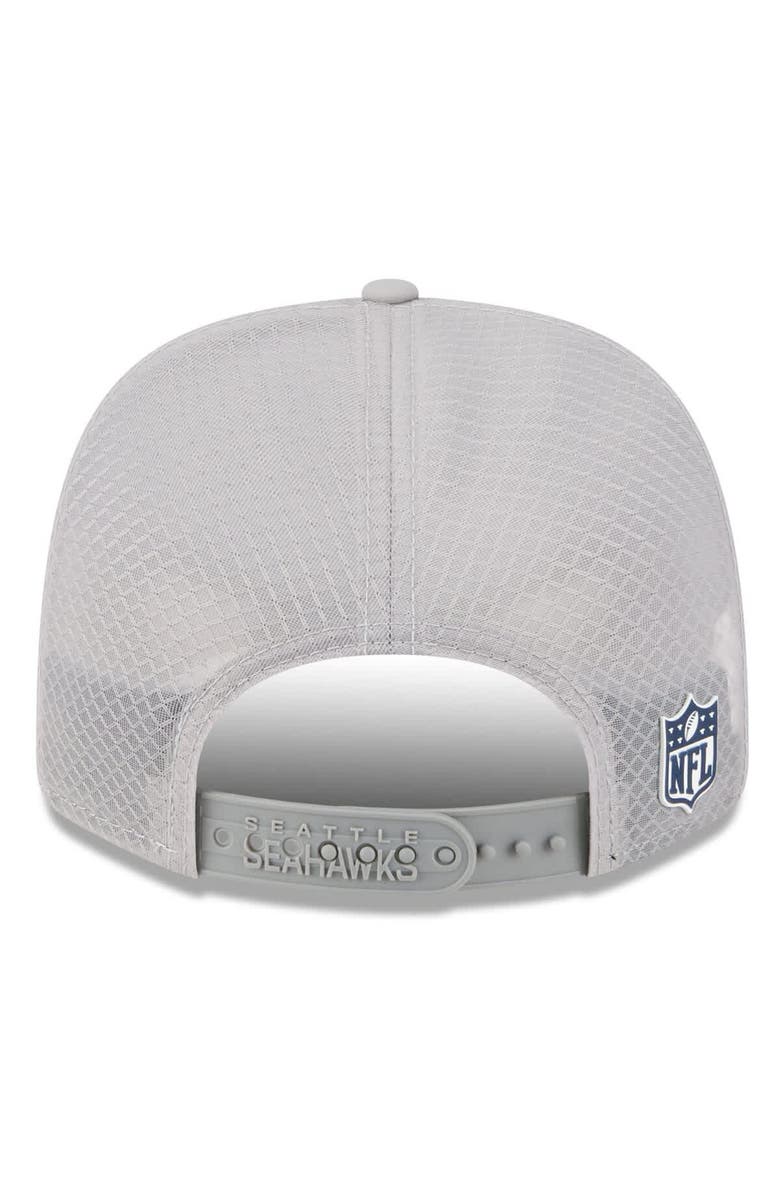 New Era Men's New Era Gray Seattle Seahawks 2025 Sideline 9SEVENTY Adjustable Trucker Hat, Alternate, color,