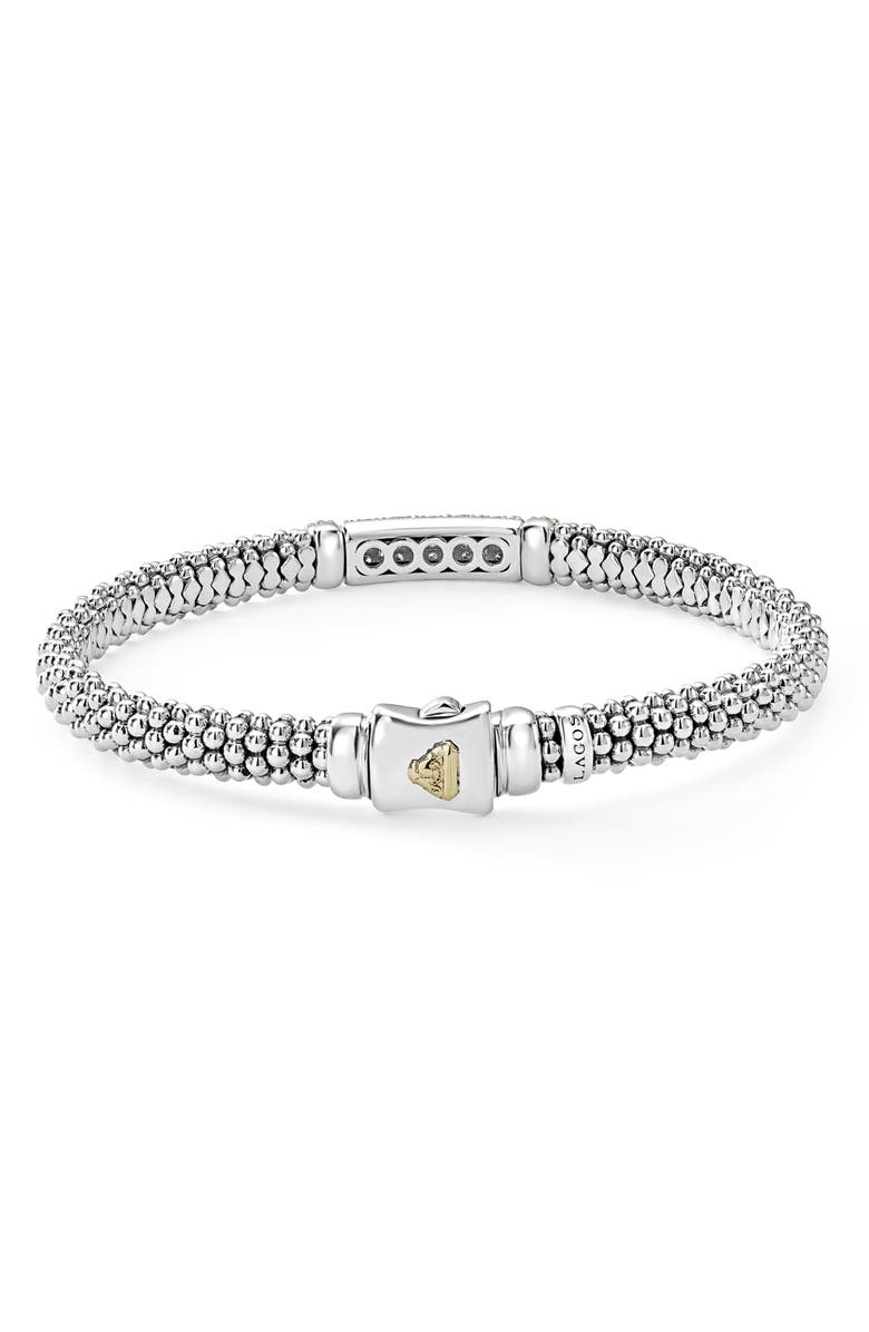 LAGOS Caviar Lux Diamond Bracelet, Alternate, color, Silver