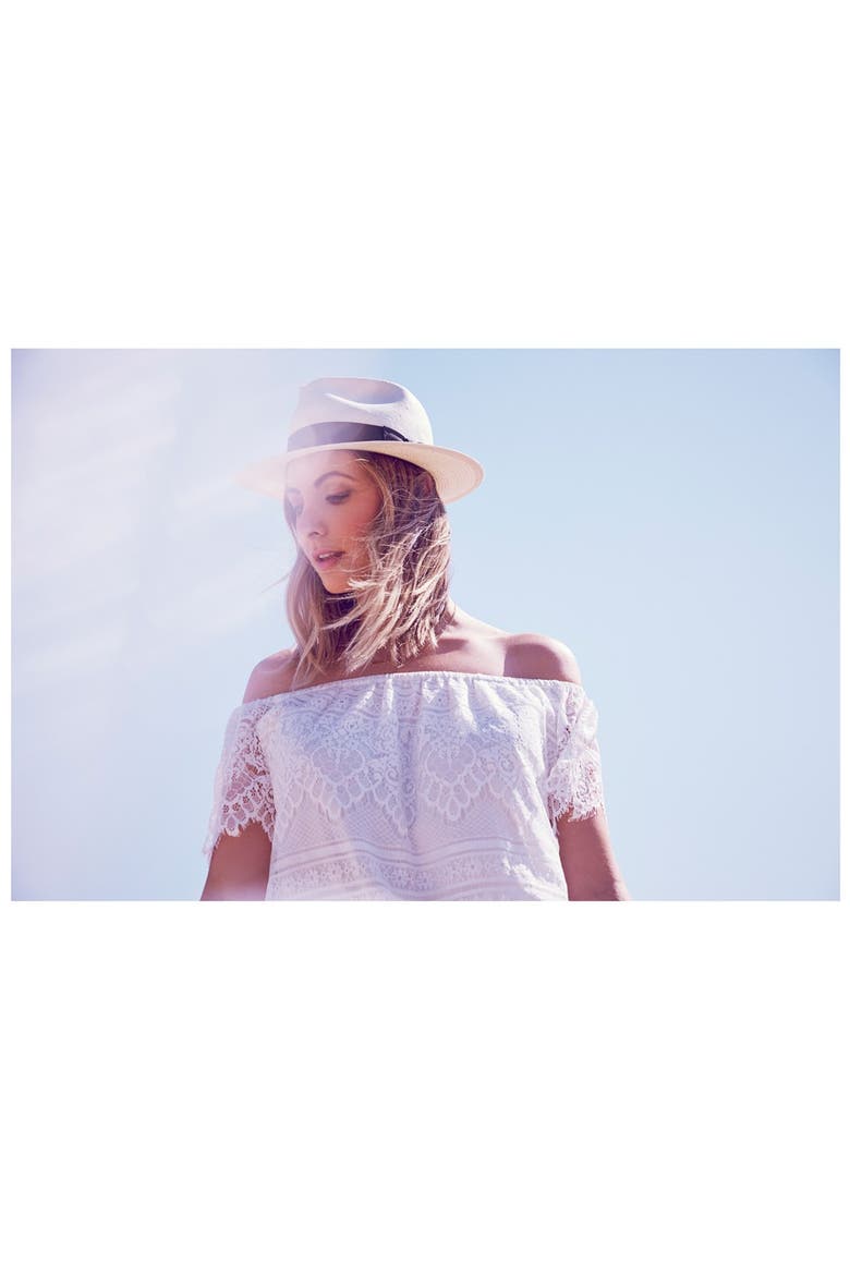 'Sunset Lace' Off the Shoulder Top, Alternate, color, IVORY