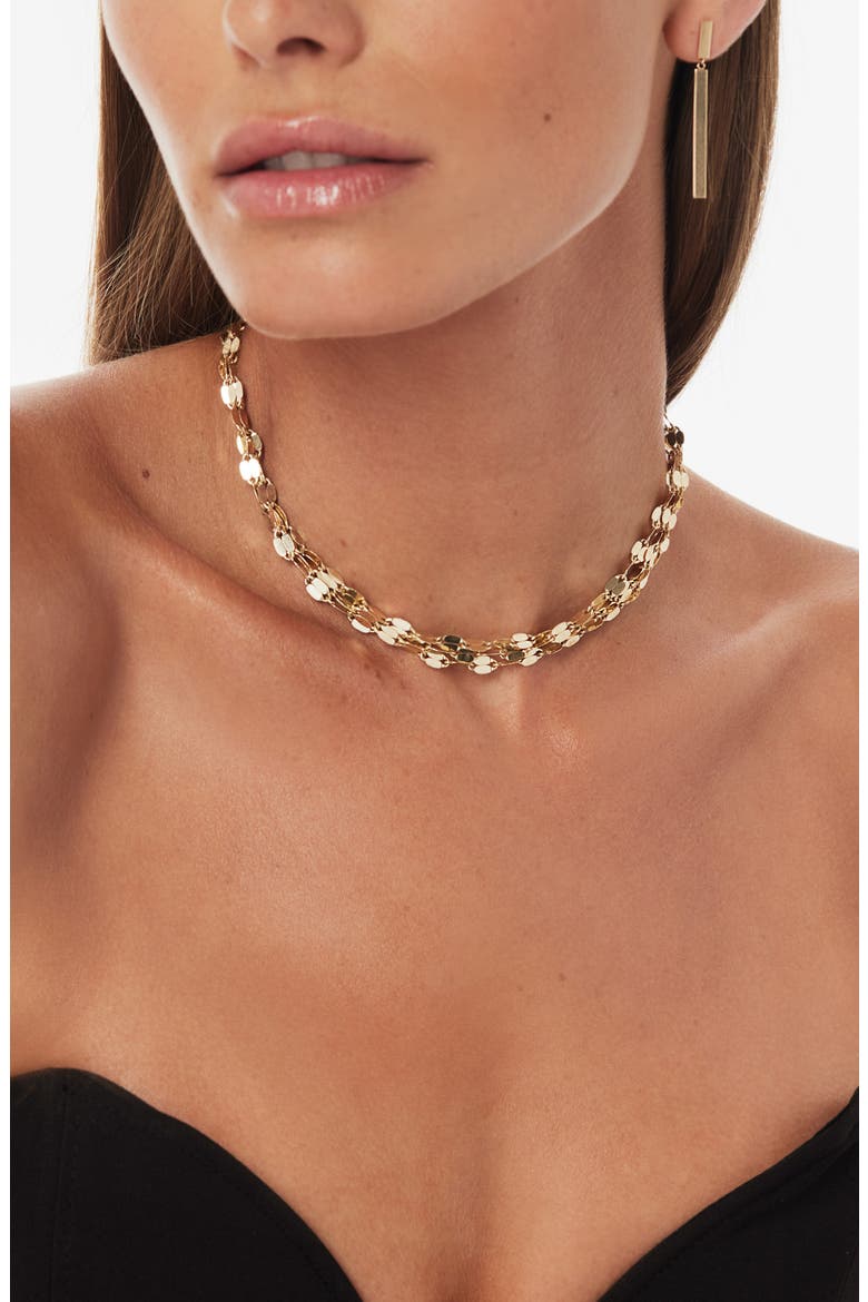 Epic Gloss Blake Triple Strand Choker, Alternate, color, YELLOW