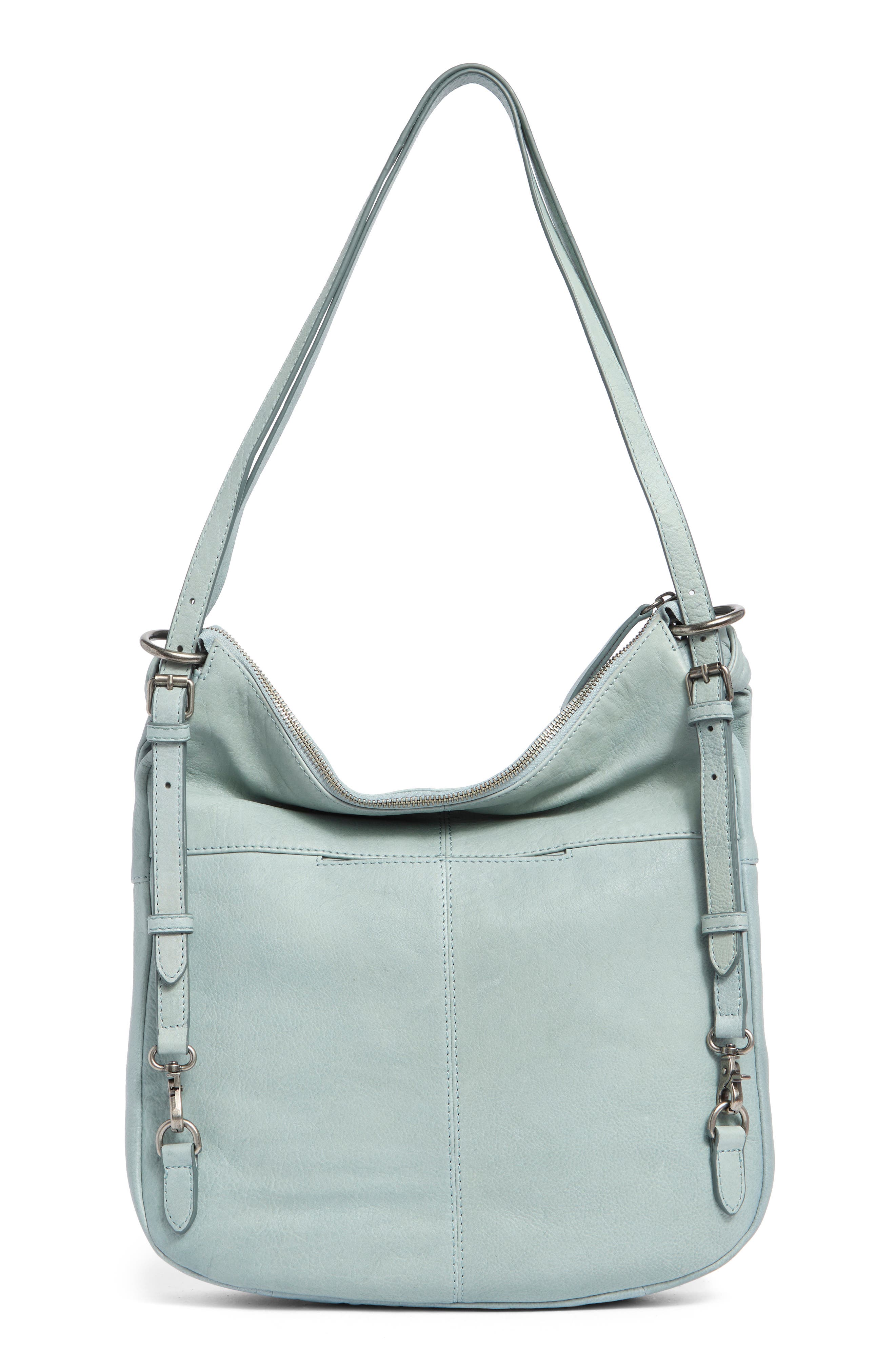 Nora Leather Backpack Hobo, Alternate, color, LT. SKY