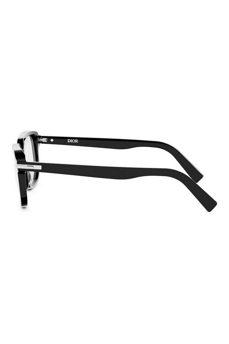 'DiorBlacksuit O S26I 53mm Rectangular Optical Glasses, Alternate, color, SHINY BLACK