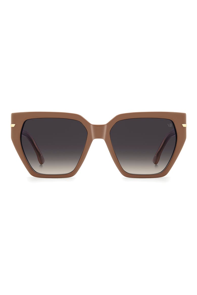 57mm Gradient Square Sunglasses, Main, color, BROWN/ VIOLET SF