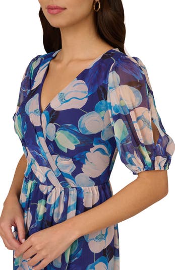【海外限定】AdriannaPapell ドレス☆Floral Crinkle Chiffon Dr Adrianna Papell Floral Crinkle Chiffon Gown | Nordstrom