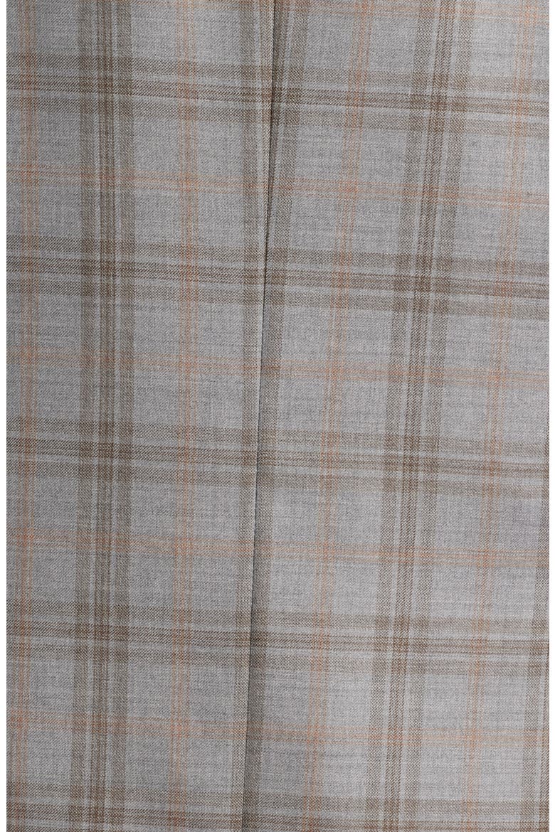 Flynn Classic Fit Light Grey & Brown Plaid Wool Sport Coat, Alternate, color, LIGHT GREY