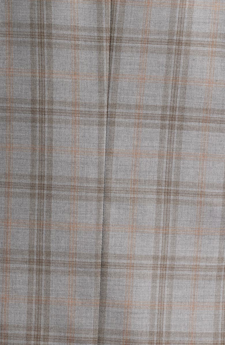 Peter Millar Flynn Classic Fit Light Grey & Brown Plaid Wool Sport Coat, Alternate, color, Light Grey