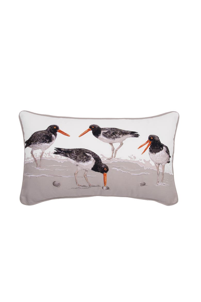 Oystercatcher Social Lumbar Mini Lumbar Accent Pillow 12" x 21", Main, color, Gray