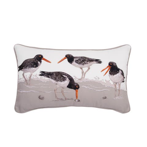 Oystercatcher Social Lumbar Mini Lumbar Accent Pillow 12" x 21"