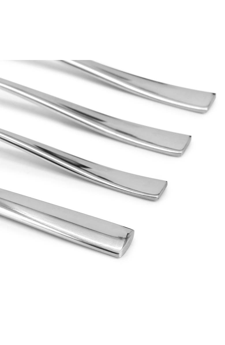 OSTER Stonington 20 Piece Flatware Set with Steak Knives in Polished Stainless Steel, Alternate, color, Silver
