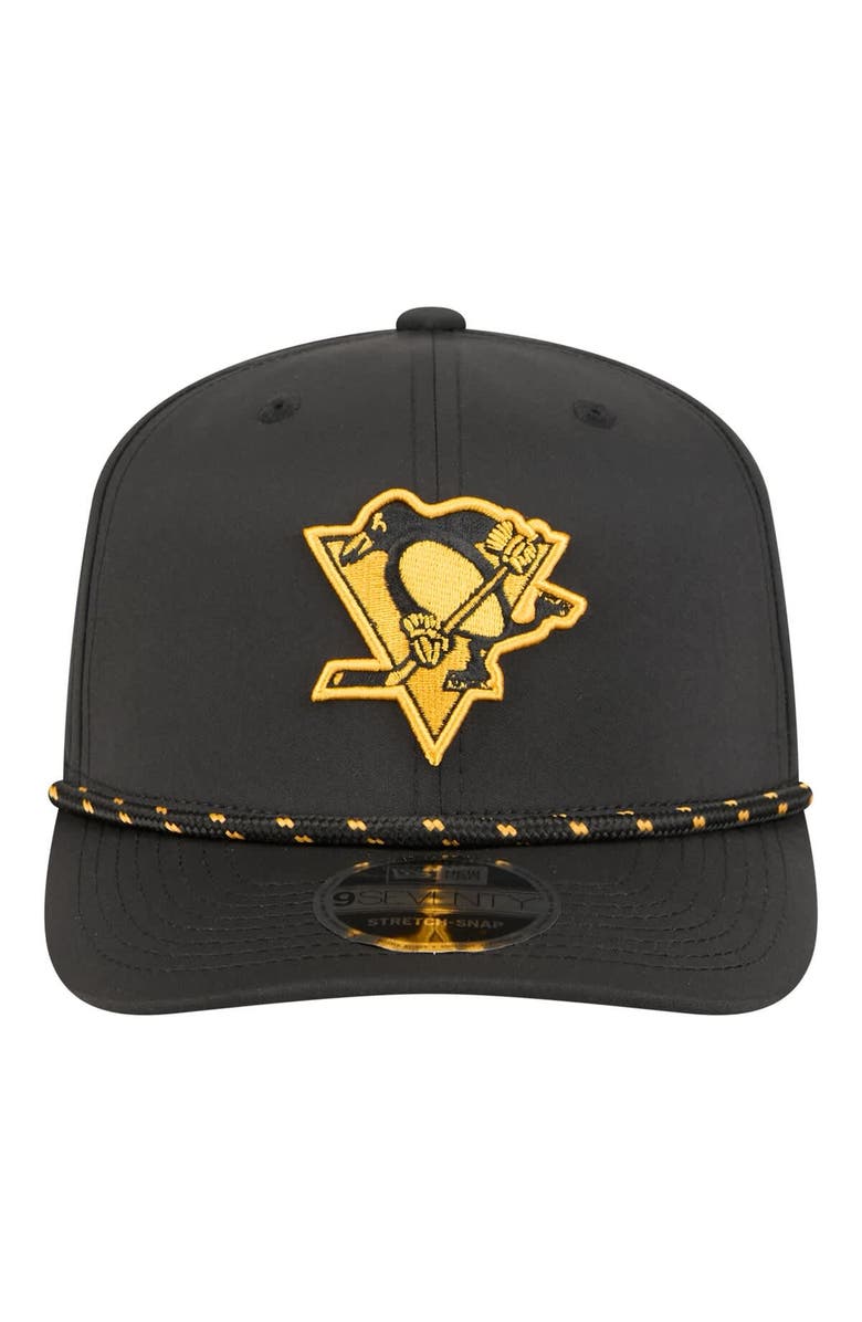 New Era Men's New Era Black Pittsburgh Penguins Sport Vented 9SEVENTY Rope Adjustable Hat, Alternate, color, Black