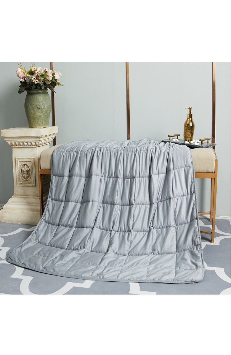 PUR SERENITY 20 lbs Cotton Weighted Blanket 48"x 72"- Silver Grey, Alternate, color,