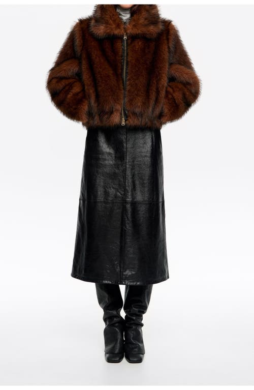 Bimba Y Lola Short Fur Coat In Brown
