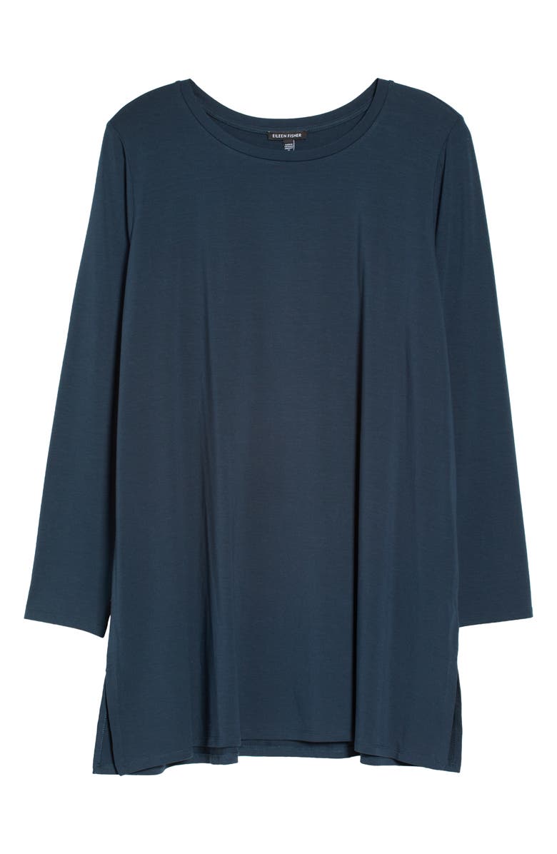 Eileen Fisher Crewneck Long Sleeve Tunic Top, Alternate, color,