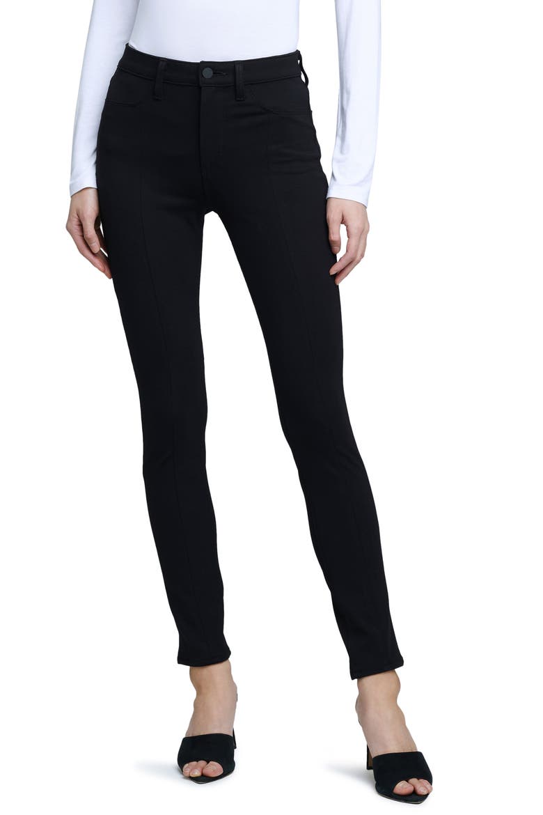 Joetta Ankle Zip Skinny Jeans, Main, color, BLACK