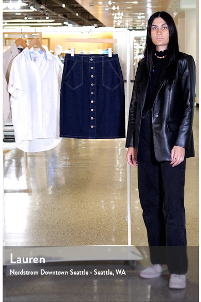 Button Front Denim Skirt video