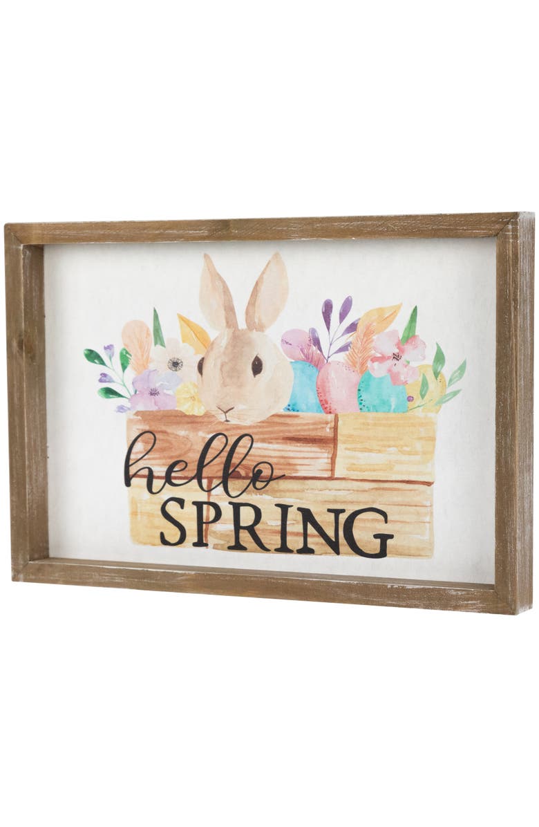 Northlight Hello Spring Easter Bunny Wall Sign - 11.75", Alternate, color, Multi