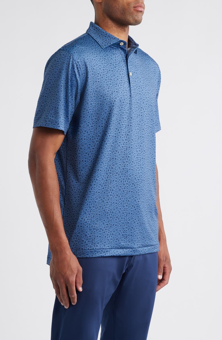 Peter Millar Lights Performance Jersey Polo, Alternate, color, Blue Haze