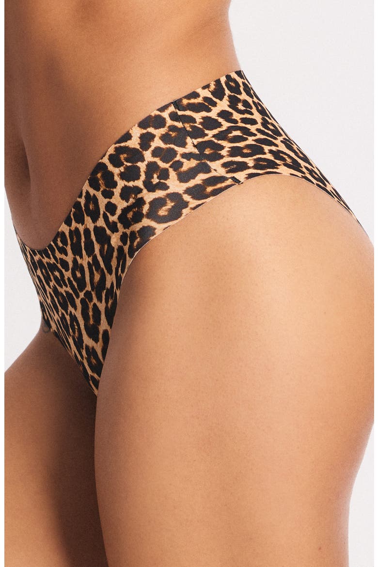 Microfiber No-Show Hipster Briefs, Alternate, color, SUGA BEIGE ON THE PROWL PRINT