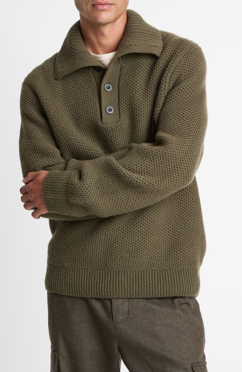 Honeycomb Moc Neck Sweater