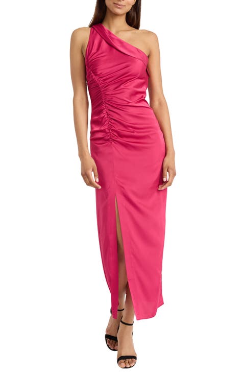 Asymmetric Slit Maxi Gown