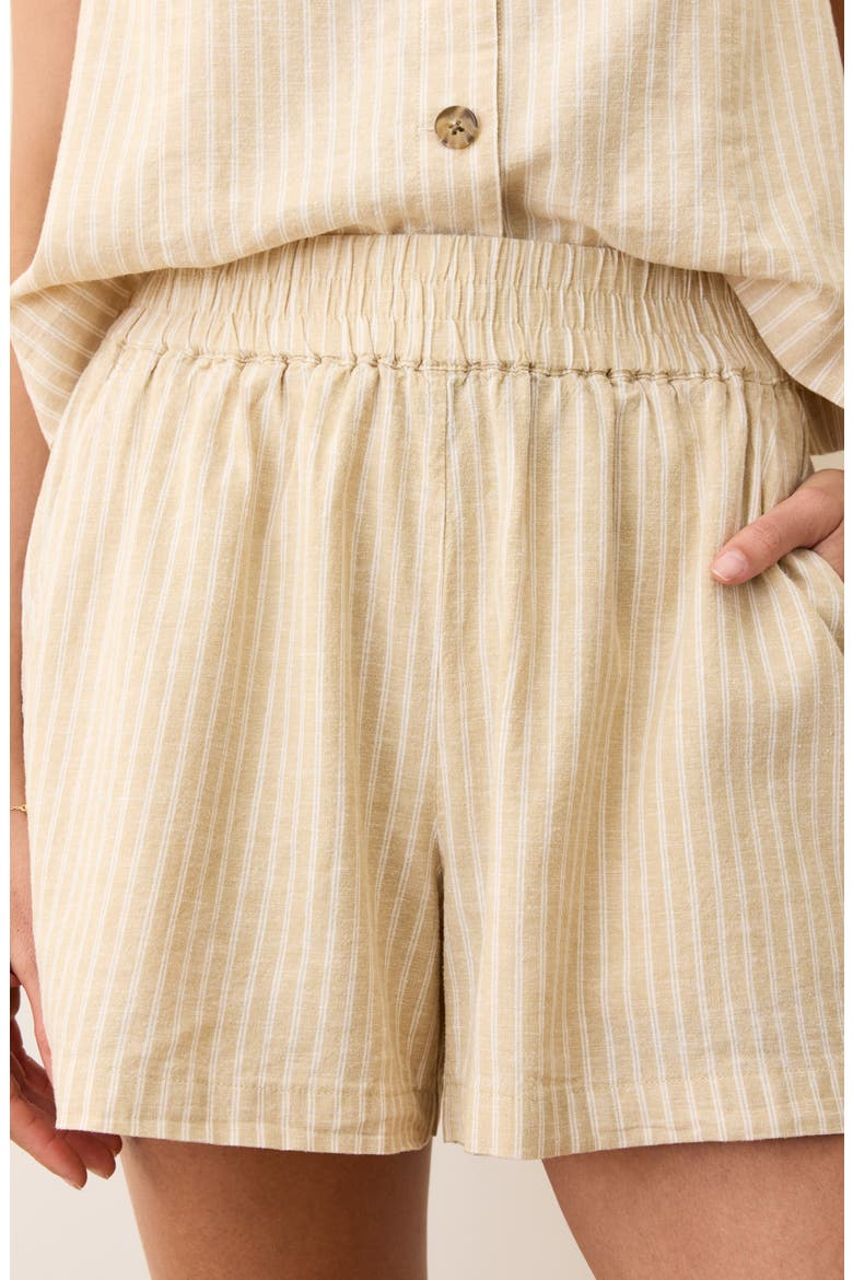 Allison Stripe Hemp Blend Shorts, Alternate, color, NATURAL STRIPE