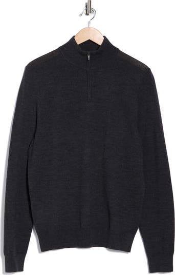 Nordstrom Washable Merino Wool Quarter Zip Sweater