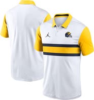 Jordan Brand Men's Jordan Brand White/Maize Michigan Wolverines Athletic Prep Alt Logo Vapor Dri-FIT Polo