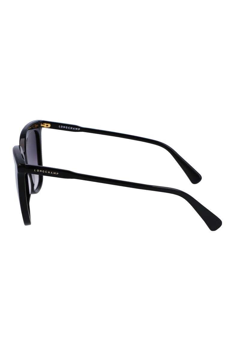 53mm Rectangular Sunglasses, Alternate, color, BLACK