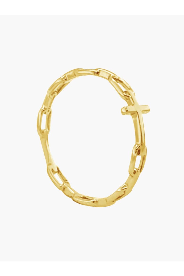 Chain Breaker Cross Ring, Alternate, color, 18k Gold Plated