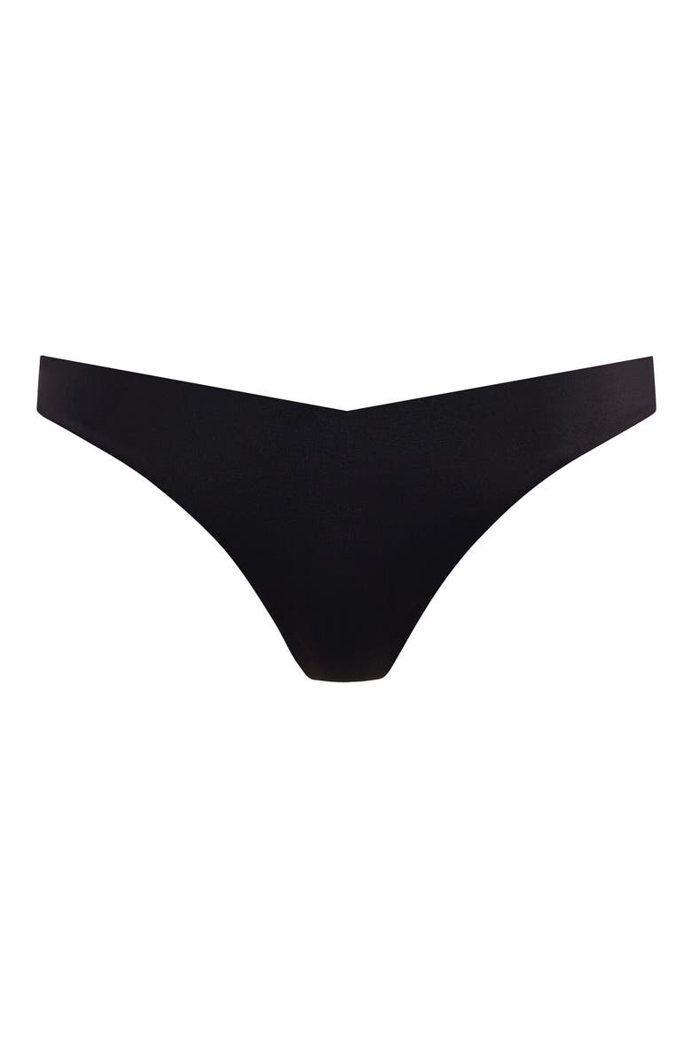 Jewel Cove Brazilian Bikini Bottoms, Alternate, color, PLAIN BLACK