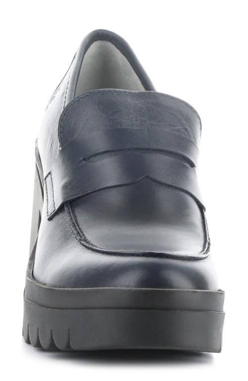 Fly London Toky Platform Penny Loafer In Black