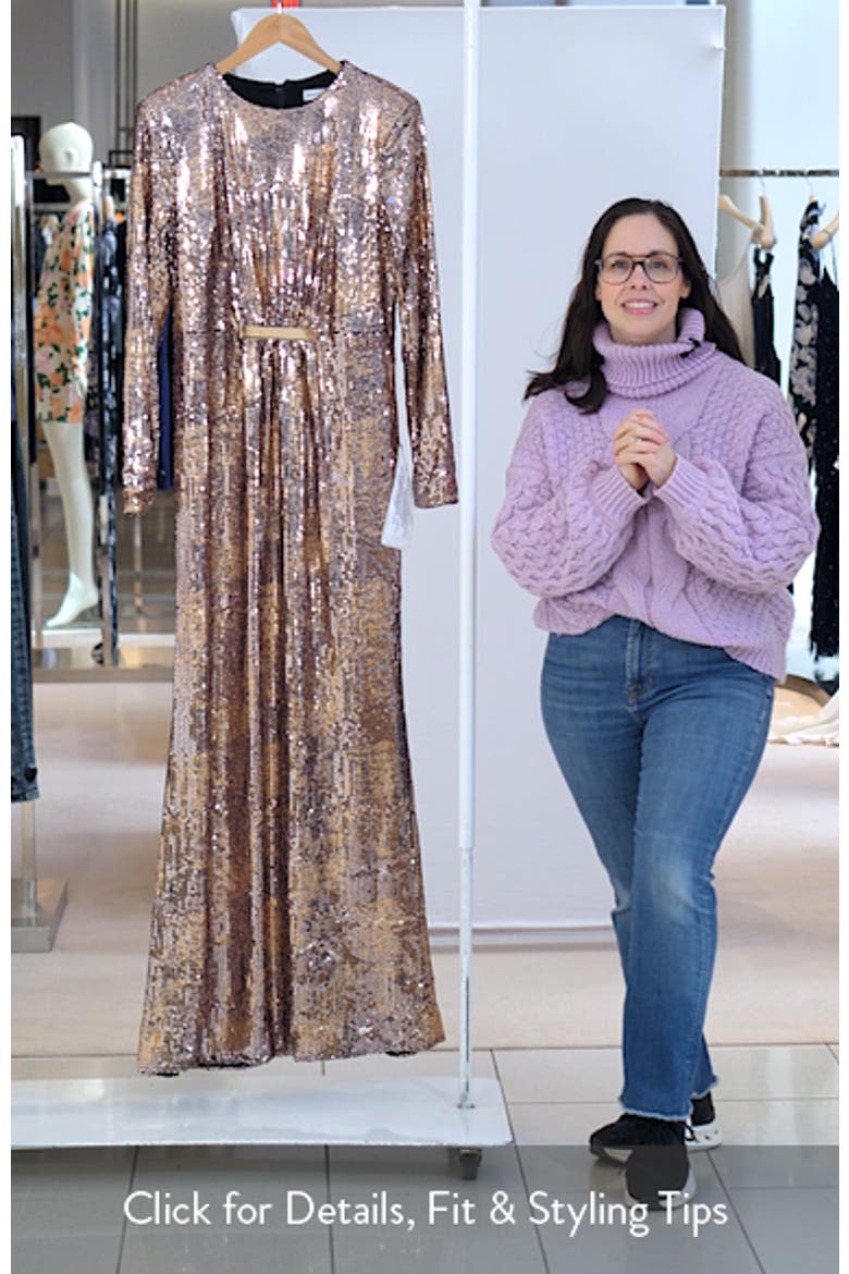 Johanna Sequin Long Sleeve Mermaid Gown video