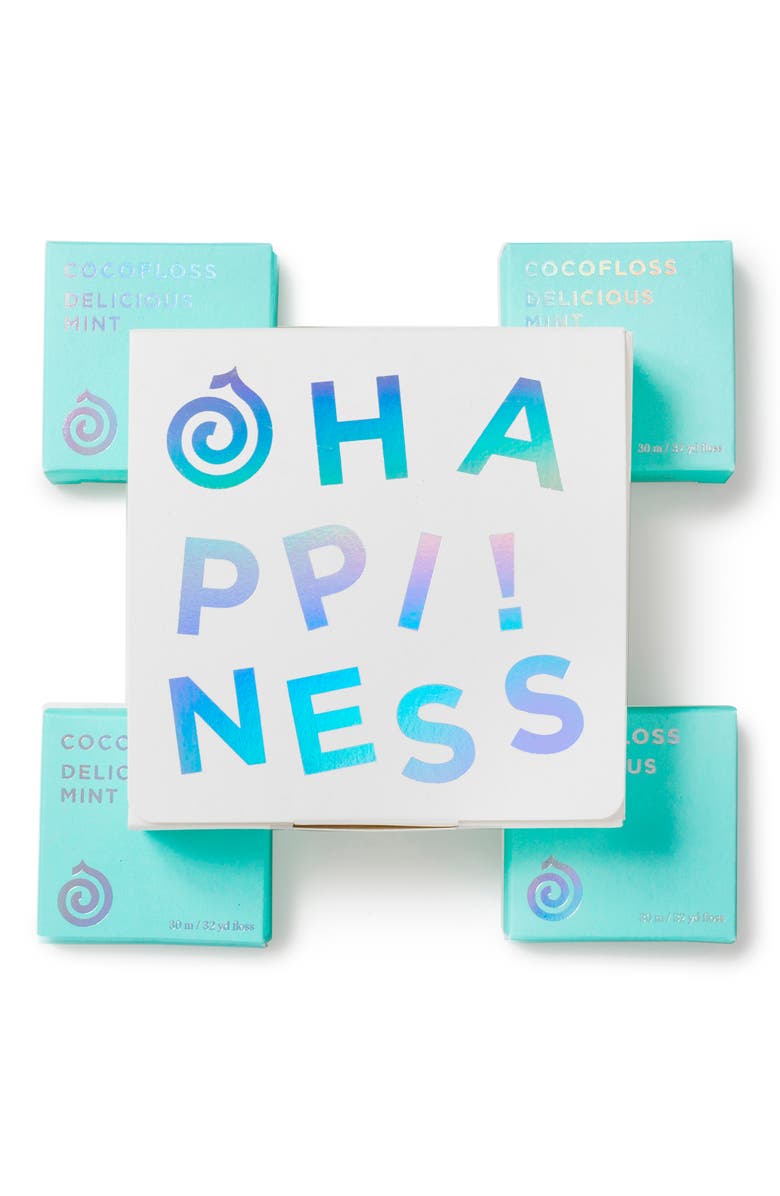 COCOLAB Happiness 4-Pack Mint Dental Floss $36 Value, Main, color,