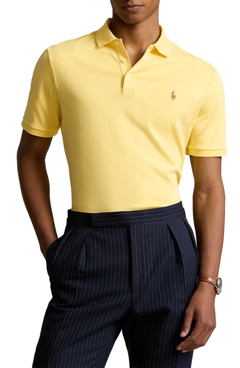 Polo Ralph Lauren Classic Fit Solid Yellow Cotton Jersey Polo, Main, color, 