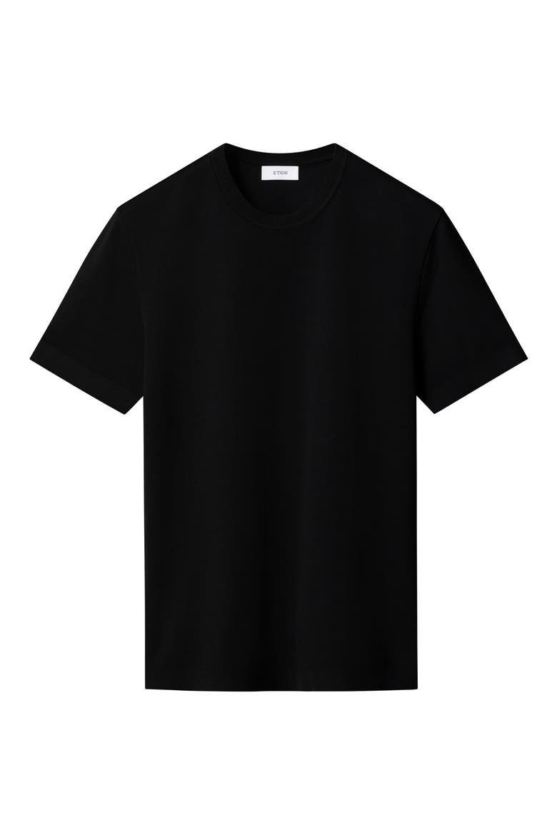 Texture Cotton T-Shirt, Alternate, color, BLACK