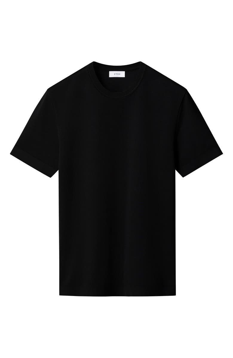 Eton Texture Cotton T-Shirt, Alternate, color, Black