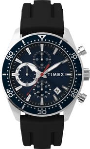 Timex® Ridgefield Chronograph Silicone Strap Watch, 42mm