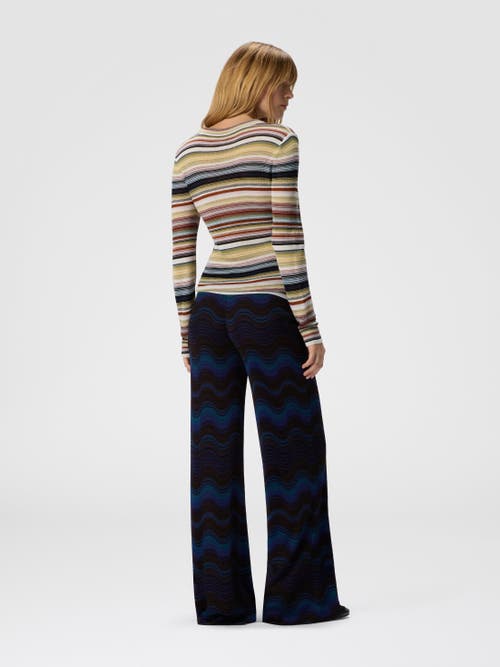 Missoni Palazzo Trousers With Wave Pattern In Black