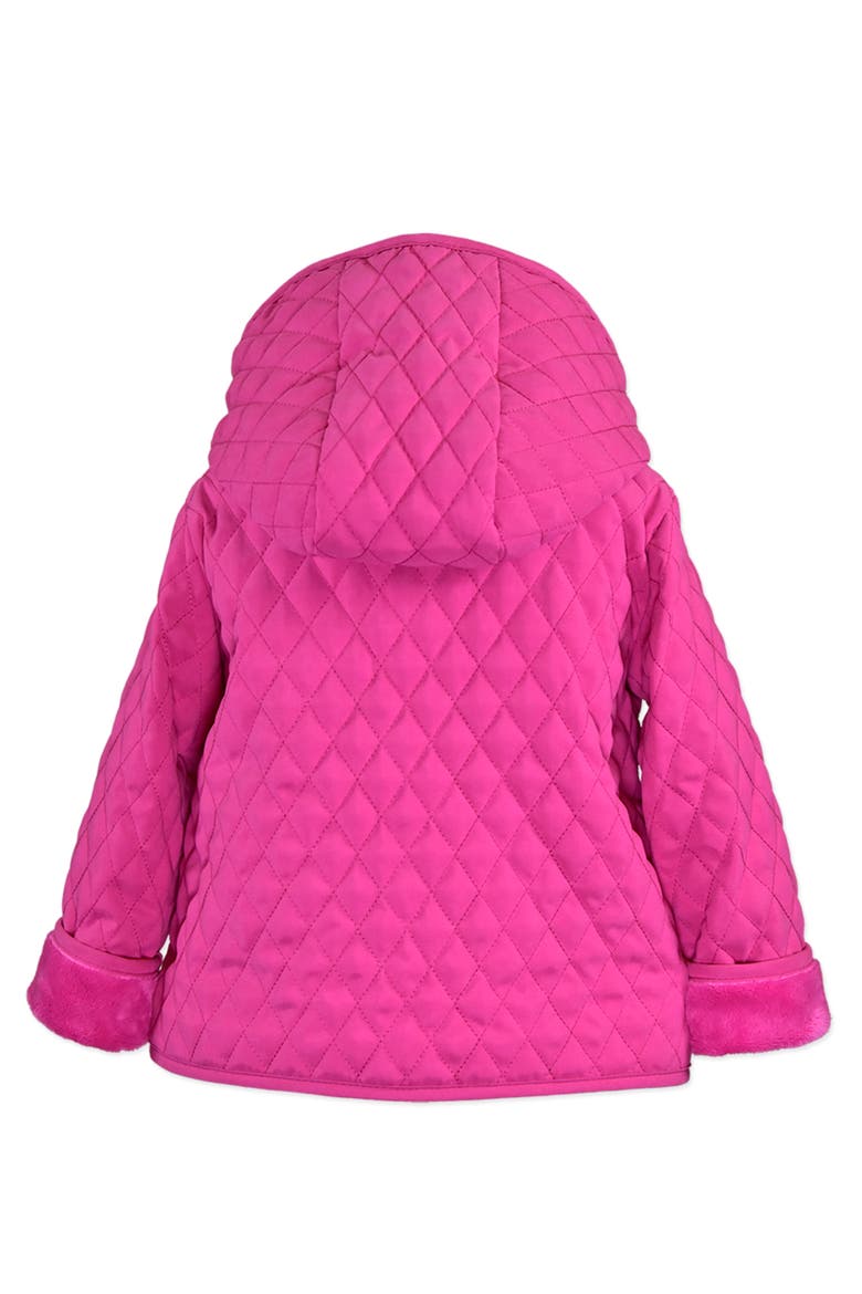 Hooded Faux Fur Lined Quilted Barn Jacket, Alternate, color, Magenta
