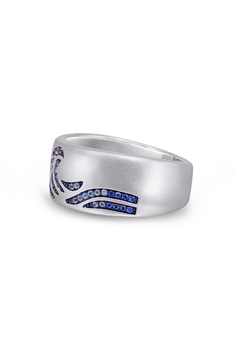 Surf Up Sterling Sapphire & Topaz Silver Band Men Ring, Alternate, color, 14KT Gold Vermeil on Sterling