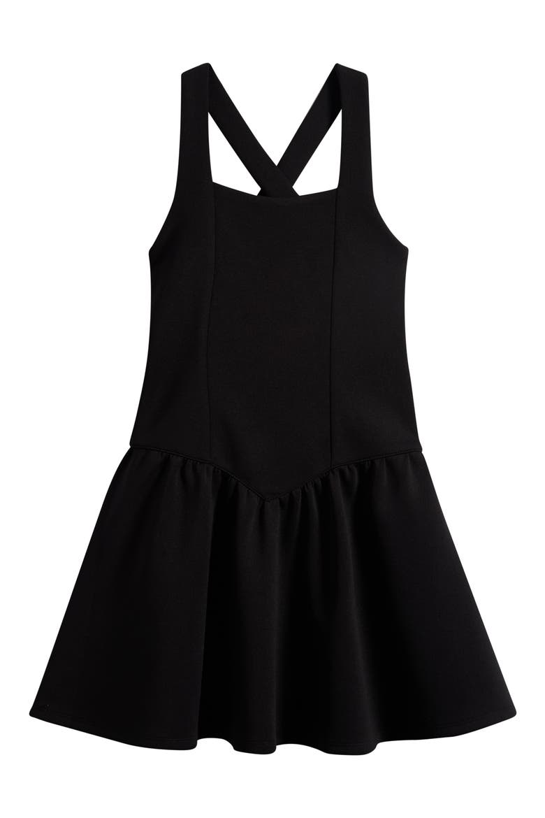 Kids' Cross Back Drop Waist Dress, Main, color, BLACK
