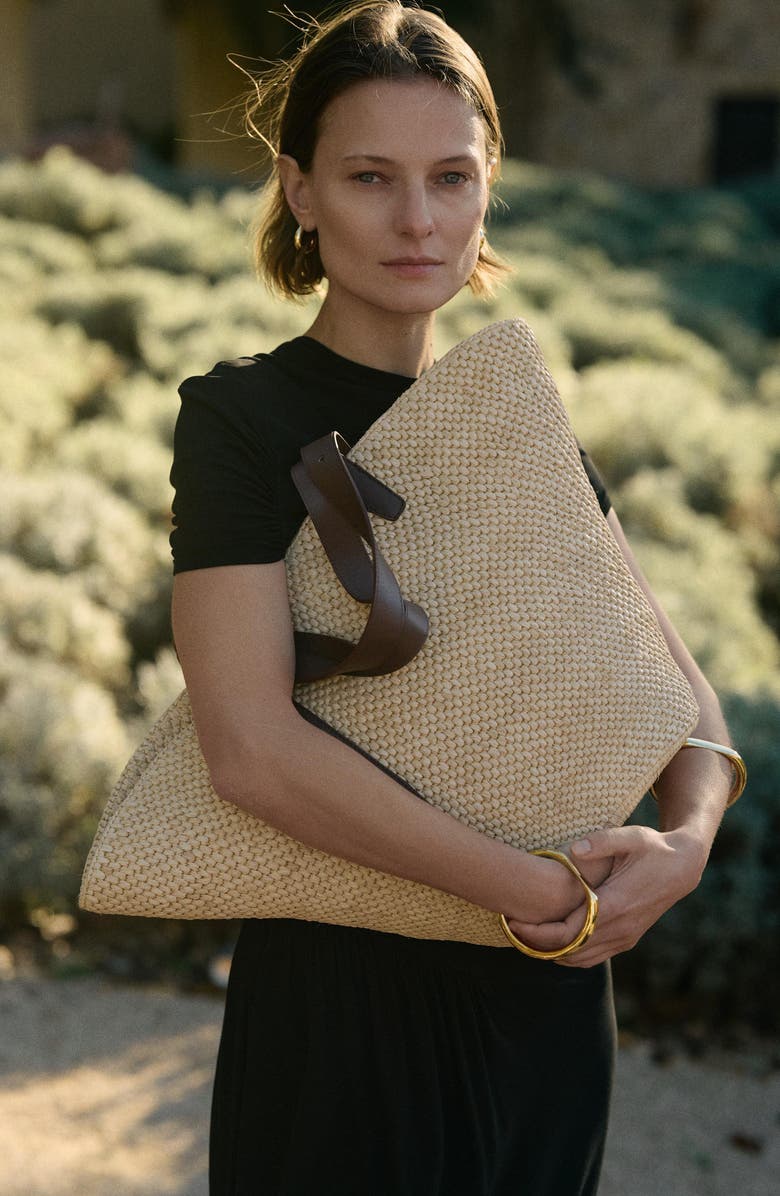 Lié Studio The Large Bianca Woven Raffia Tote, Alternate, color, Natural