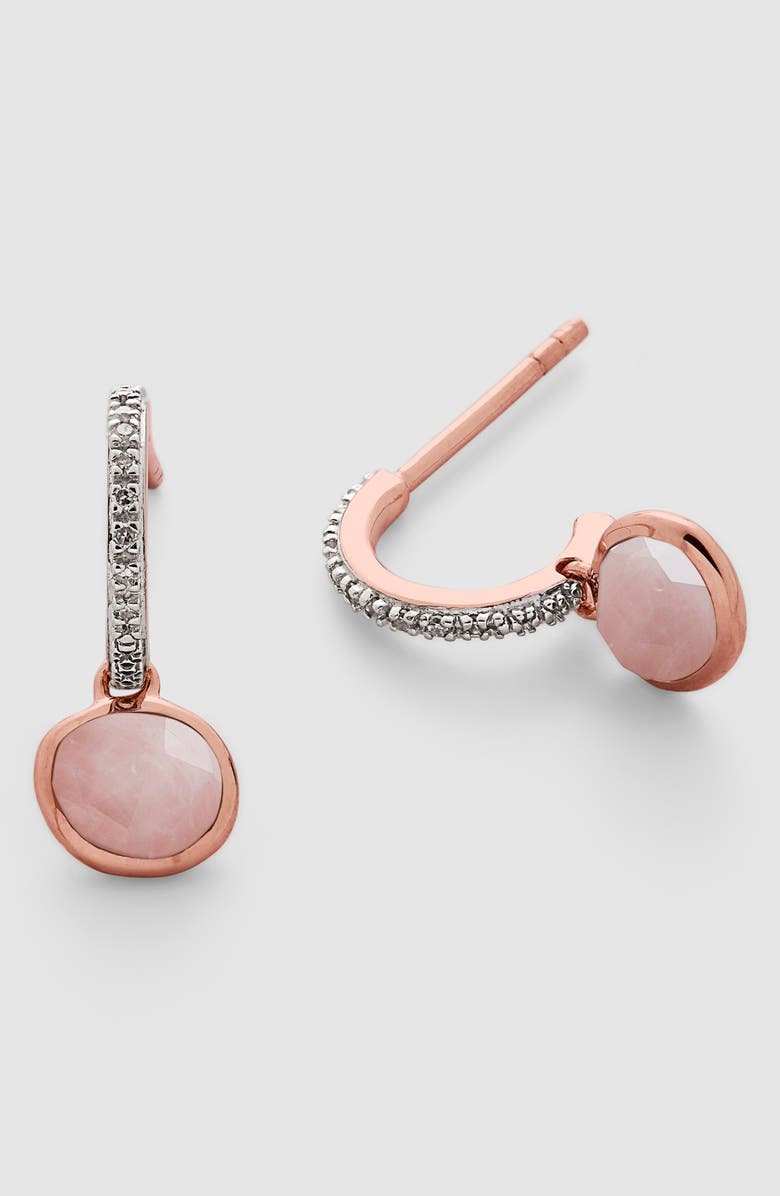 Monica Vinader Siren Mini Drop Huggie Hoop Earrings, Alternate, color,