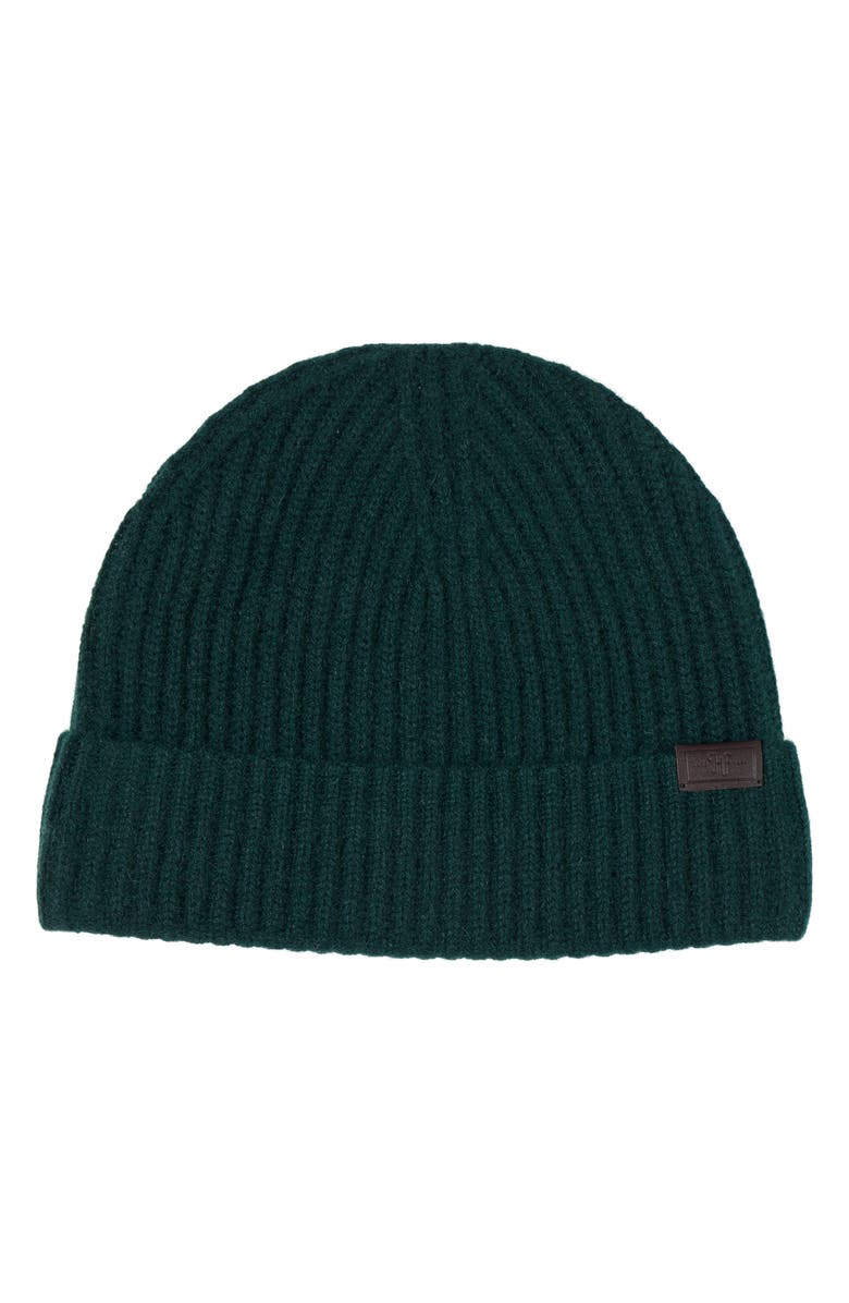 Hickey Freeman Cashmere Cardigan Stitch Beanie, Main, color, Forest