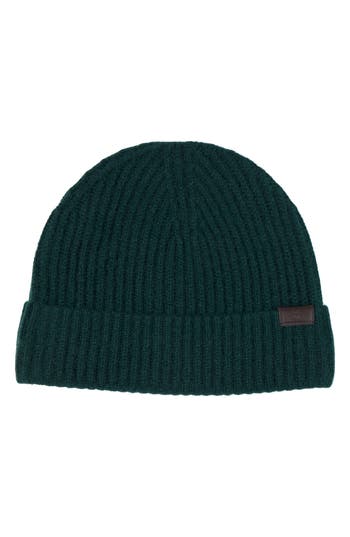 Hickey Freeman Cashmere Cardigan Stitch Beanie In Black