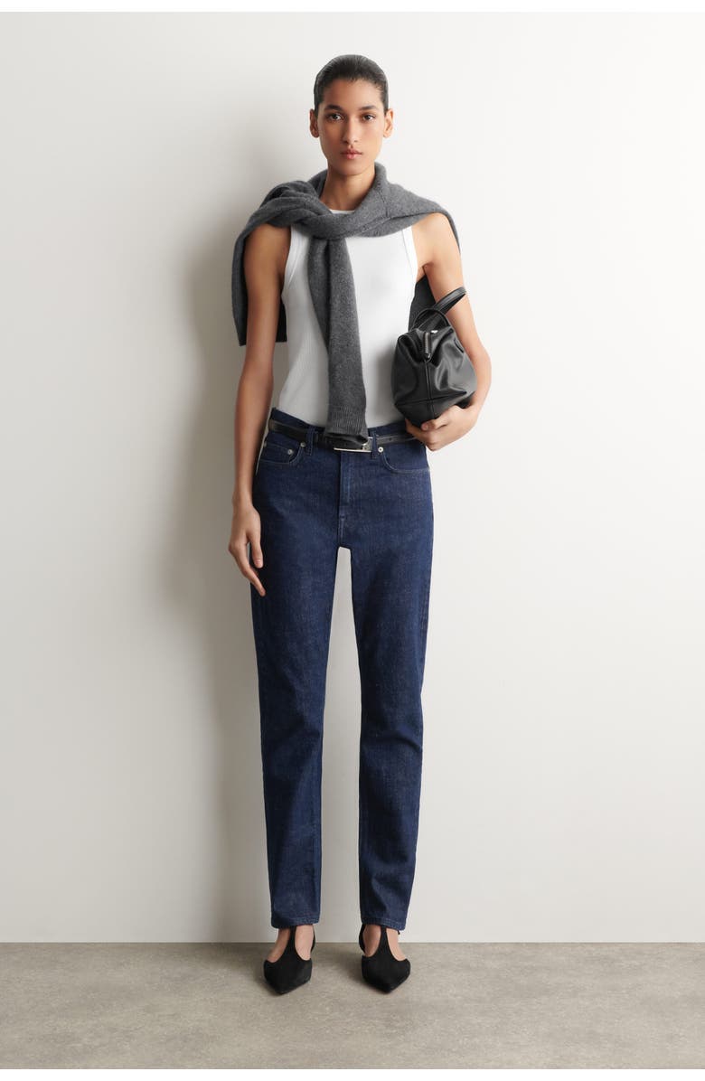 COS Flute Slim-Leg Jeans, Alternate, color, Dark Blue