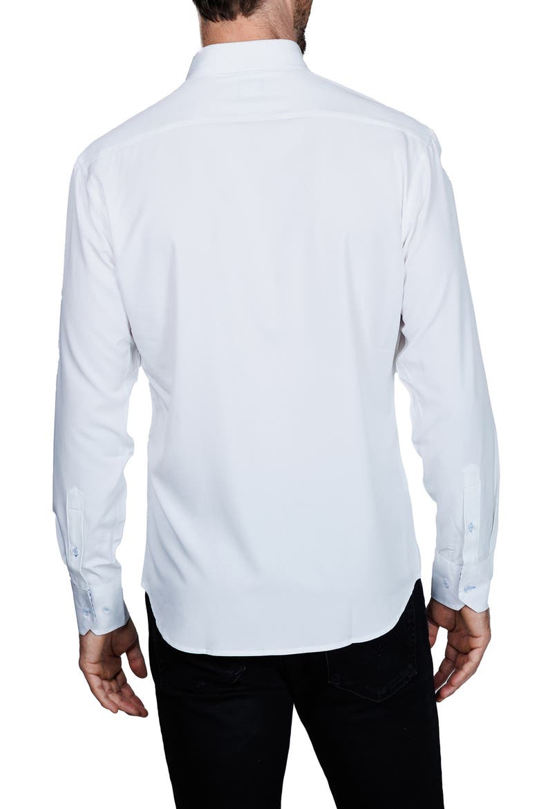 Mélange Performance Button Down Shirt, Alternate, color, WHITE