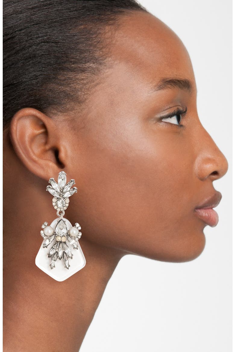 'Isabella' Drop Earrings, Alternate, color, CLEAR MULTI/ BLACK/ GOLD
